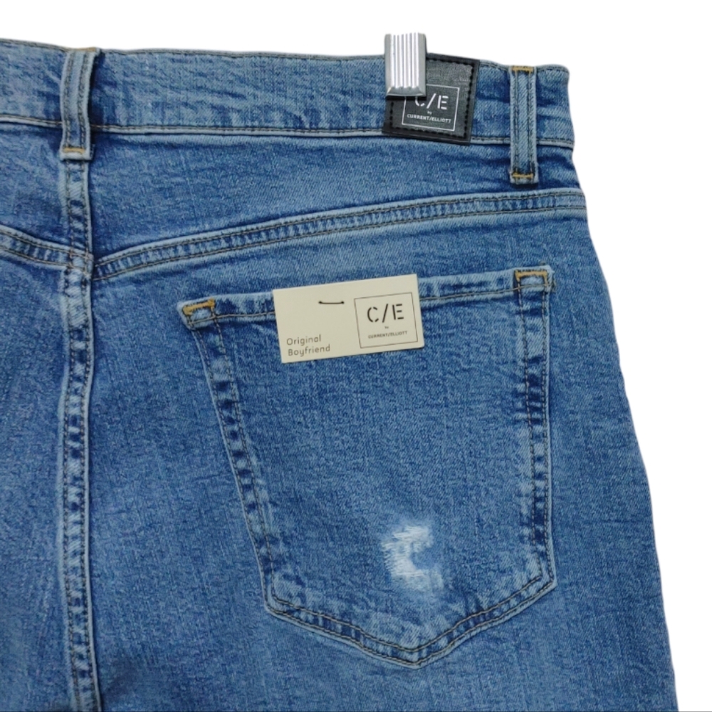 Current Elliott The Original Boyfriend Destructed Distressed Jeans Wendy Size 30 - Picture 12 of 15
